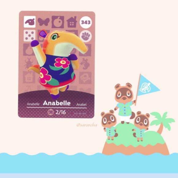 Anabelle #343 Animal Crossing Amiibo Card Authentic NEW - Picture 1 of 3